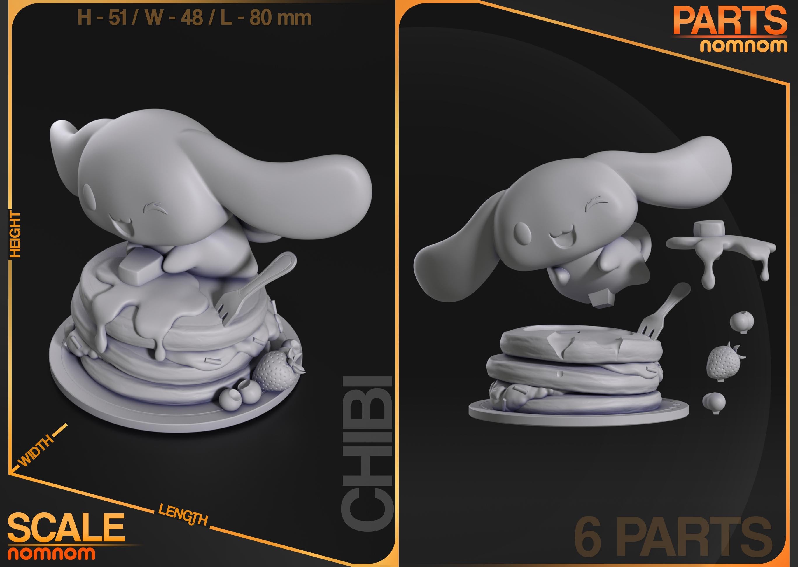 Chibi Cloud Bunny Figurine | Unpainted Resin Collectible | Cute Fantasy Animal Figure | Hobby Kit