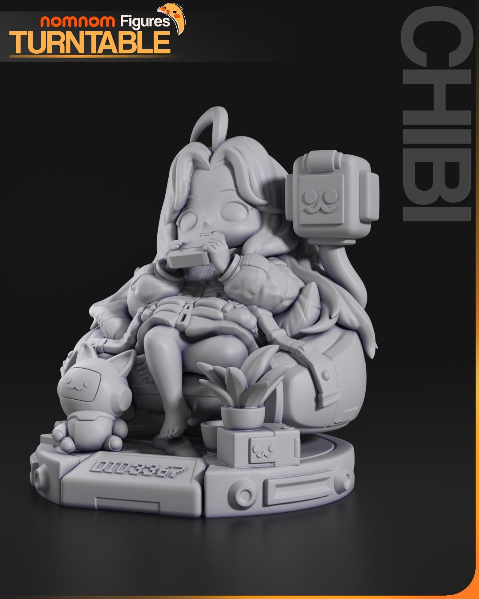Chibi Sci-Fi Girl Figurine | Unpainted Resin Garage Kit | 3D Printed Collectible | DIY Painting Model