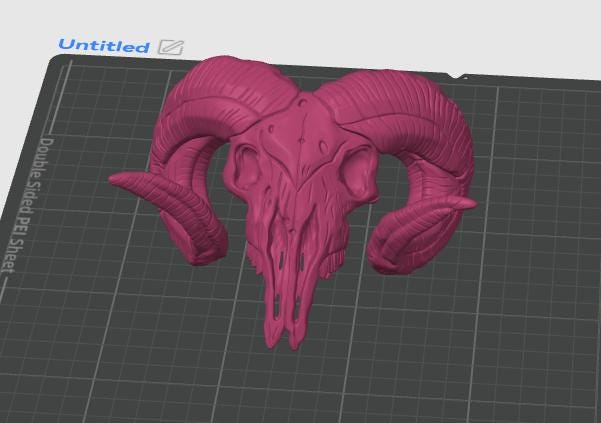 Ram-Inspired Skull STL File | Horned Skull 3D Print Model | Gothic Animal Skull Decor | Dark Fantasy STL | Digital Download