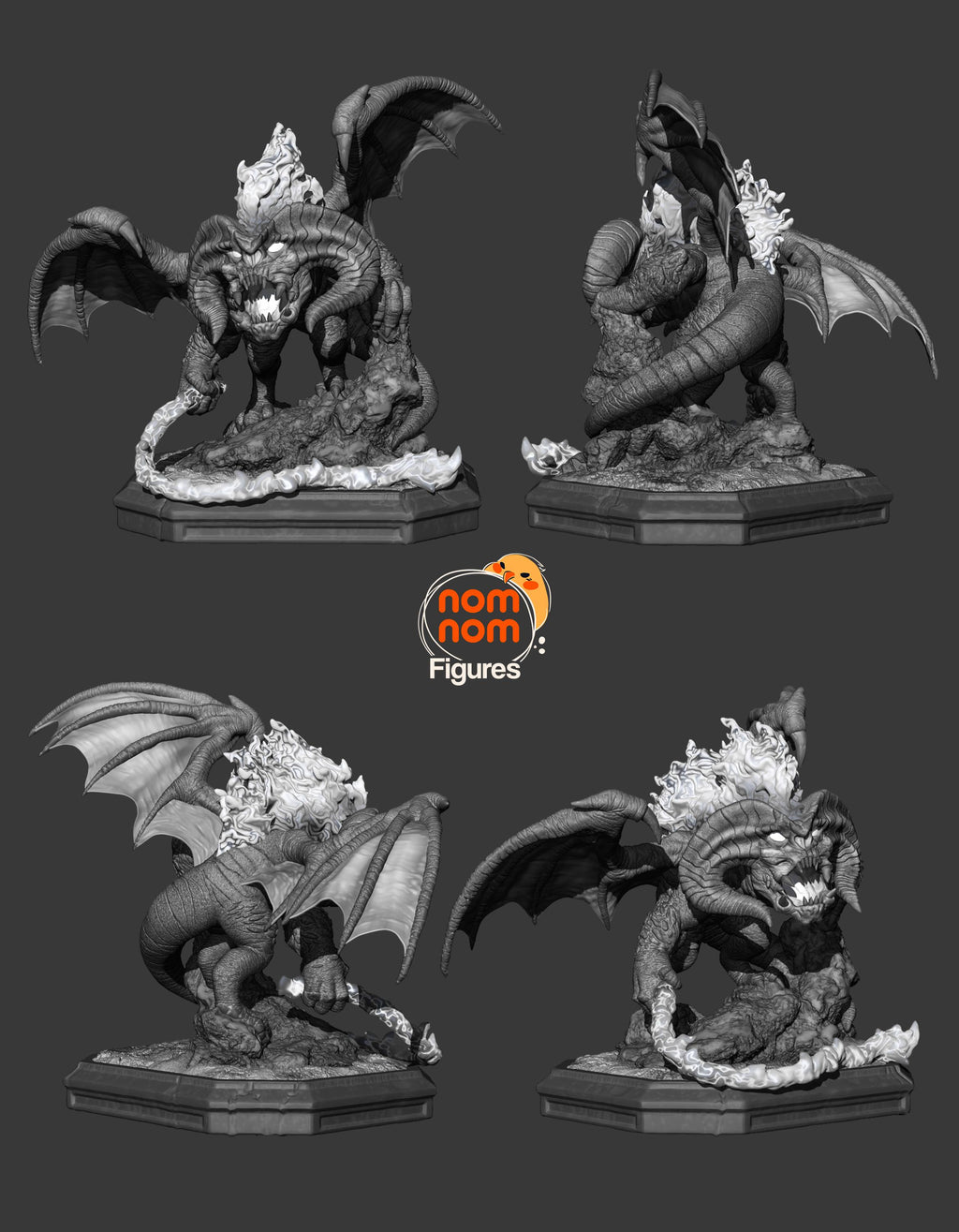 Fire Demon Mini Figurine | Unpainted Resin Garage Kit | Fantasy Monster Model | Paint Your Own Figure