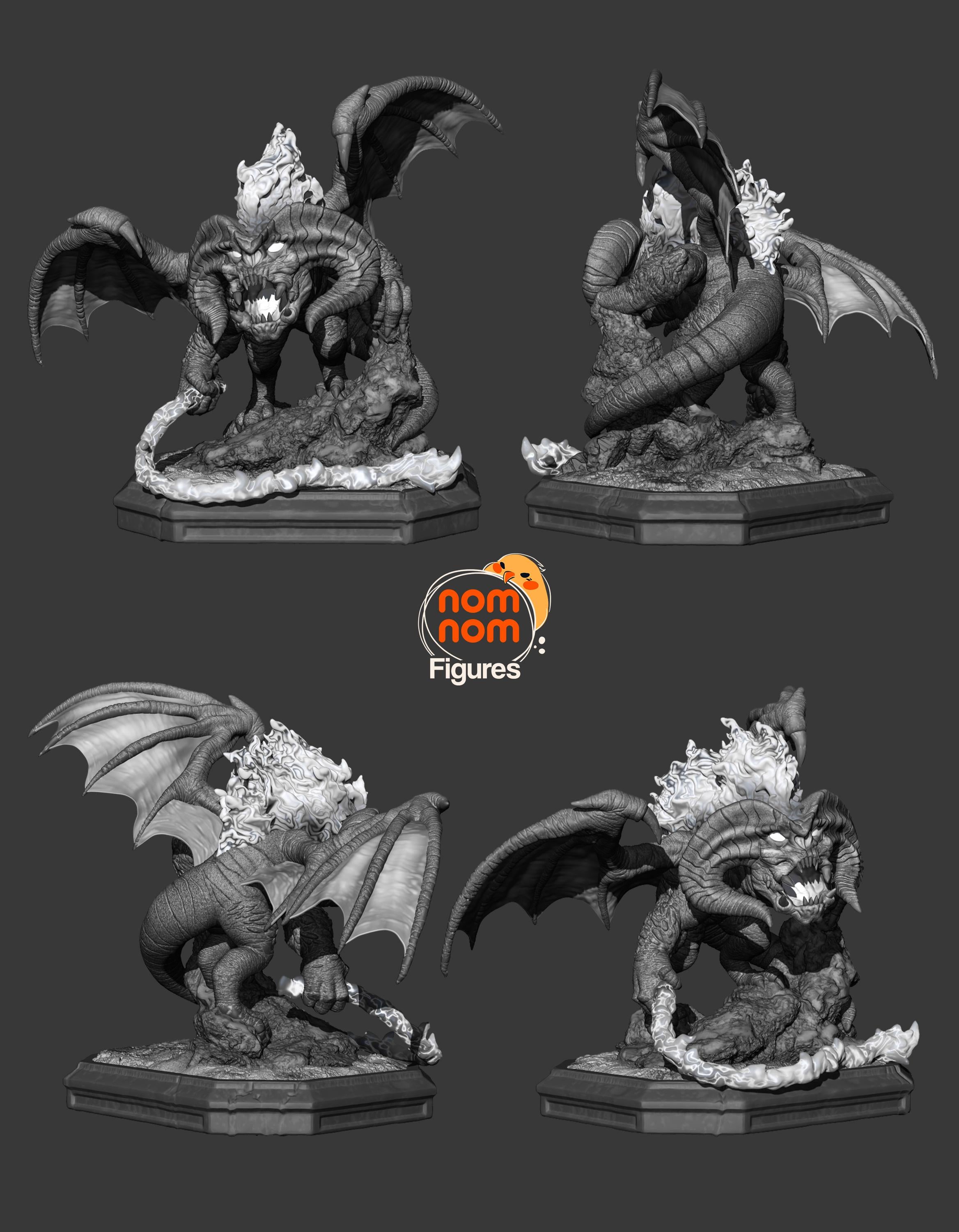 Fire Demon Mini Figurine | Unpainted Resin Garage Kit | Fantasy Monster Model | Paint Your Own Figure