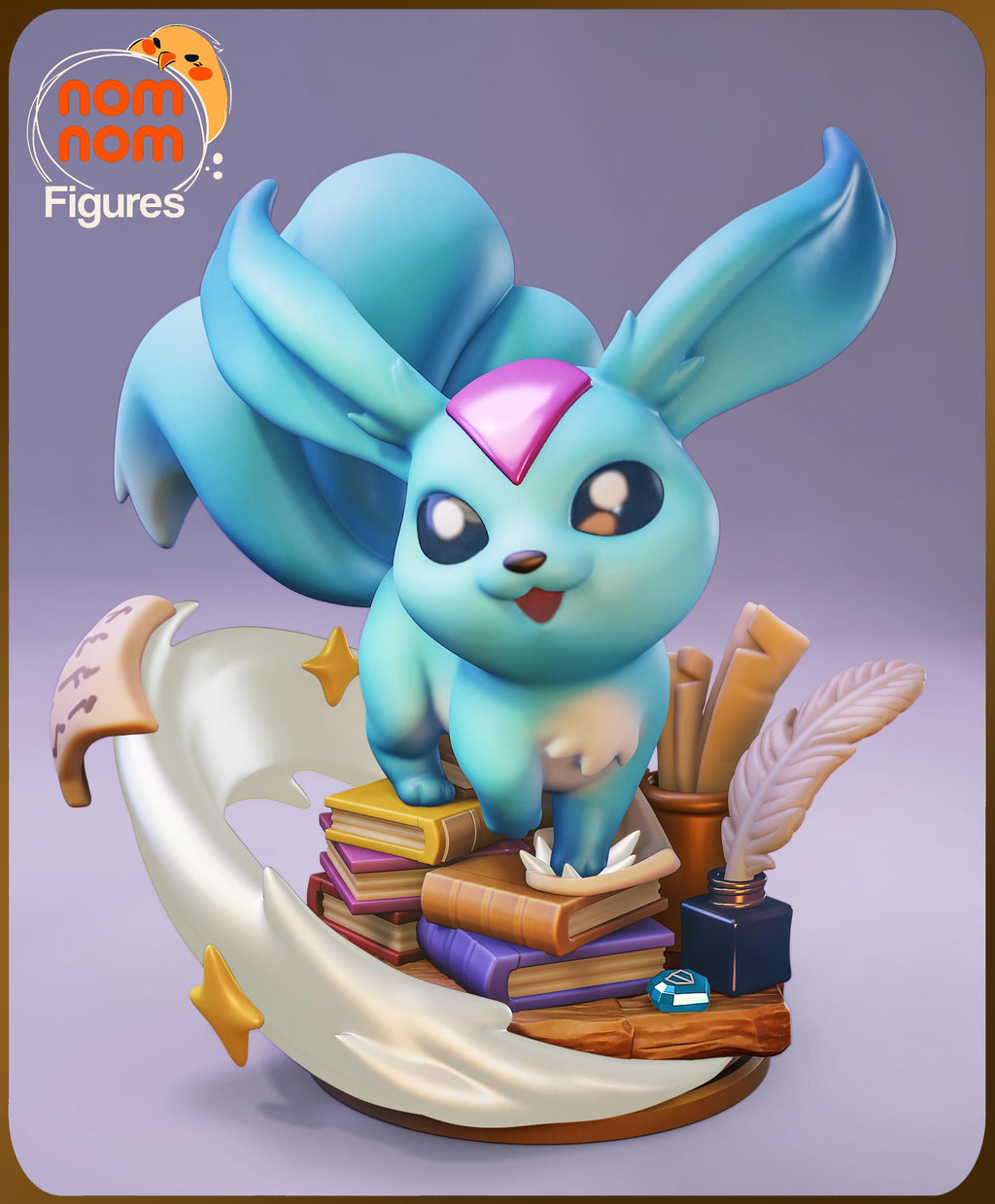 Chibi Crystal Fox Creature Figurine | Unpainted Resin Figure | Fantasy Garage Kit | Paint Your Own Model