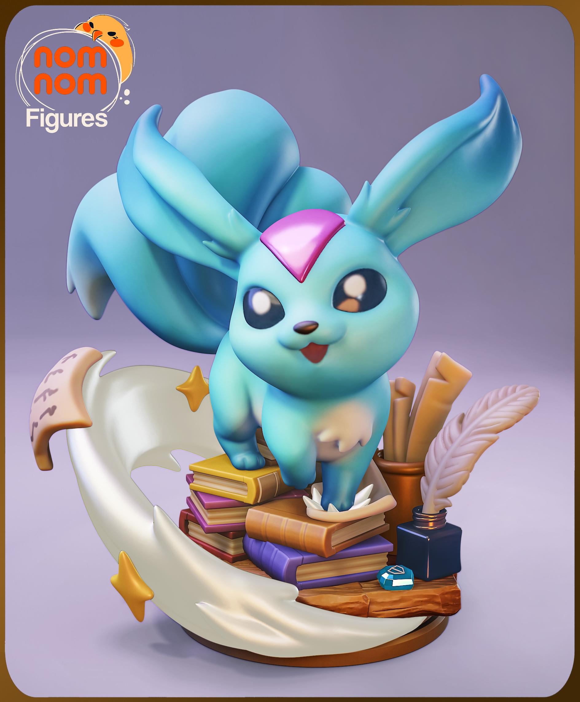 Chibi Crystal Fox Creature Figurine | Unpainted Resin Figure | Fantasy Garage Kit | Paint Your Own Model