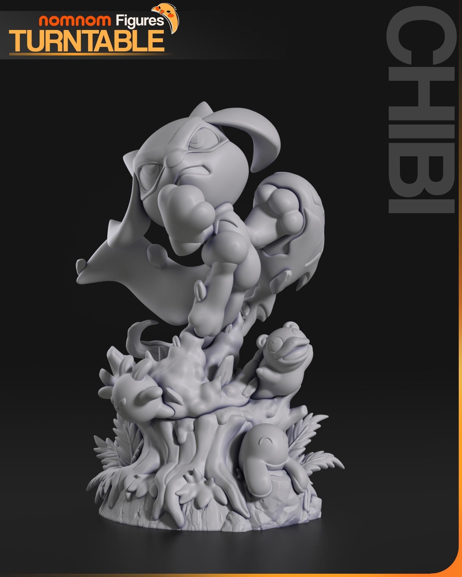 Chibi Blue Spirit Wolf Figurine | Unpainted Resin Collectible | Fantasy Creature Garage Kit