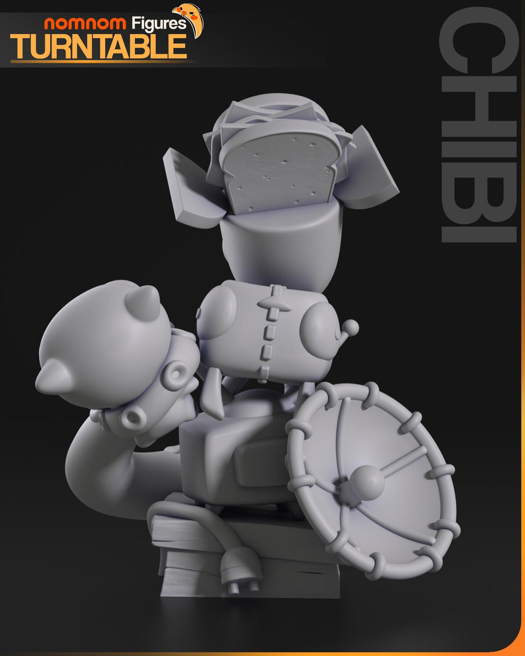 Chibi Robot Unpainted Garage Kit | Invader Zim Resin Figure for Collectors