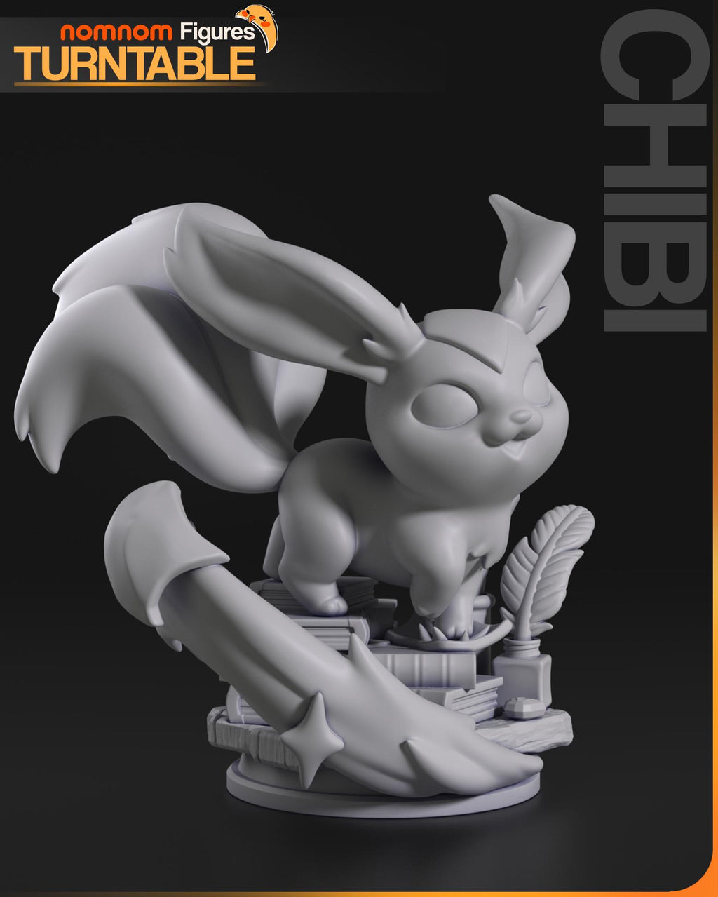 Chibi Crystal Fox Creature Figurine | Unpainted Resin Figure | Fantasy Garage Kit | Paint Your Own Model