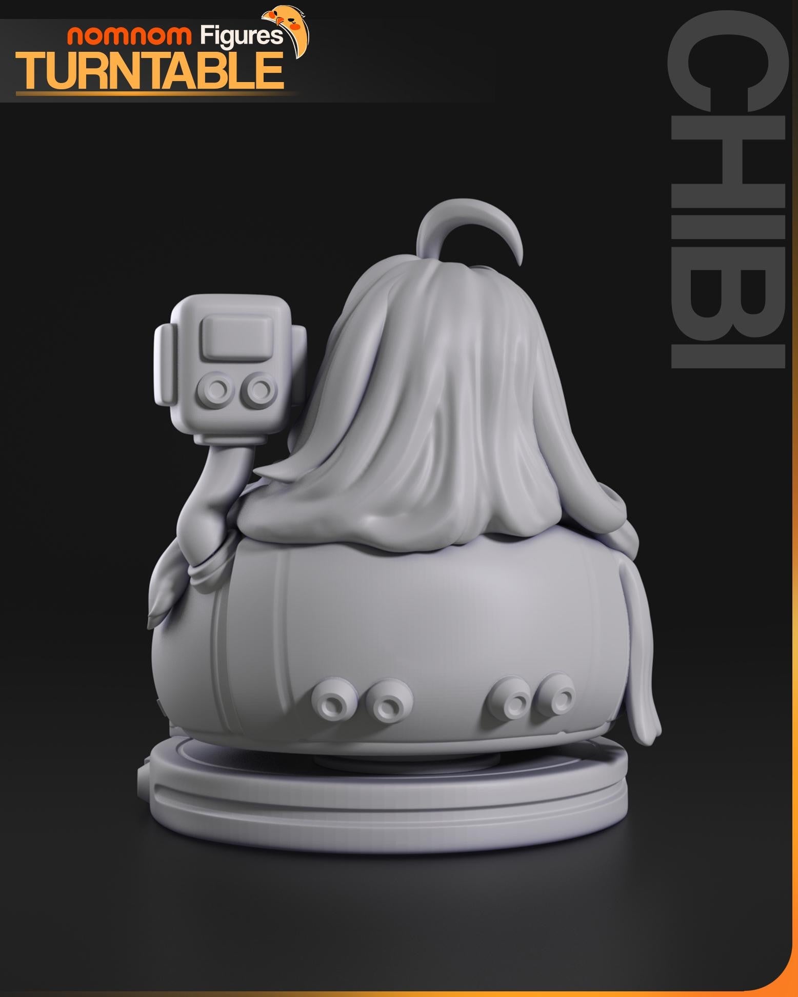 Chibi Sci-Fi Girl Figurine | Unpainted Resin Garage Kit | 3D Printed Collectible | DIY Painting Model