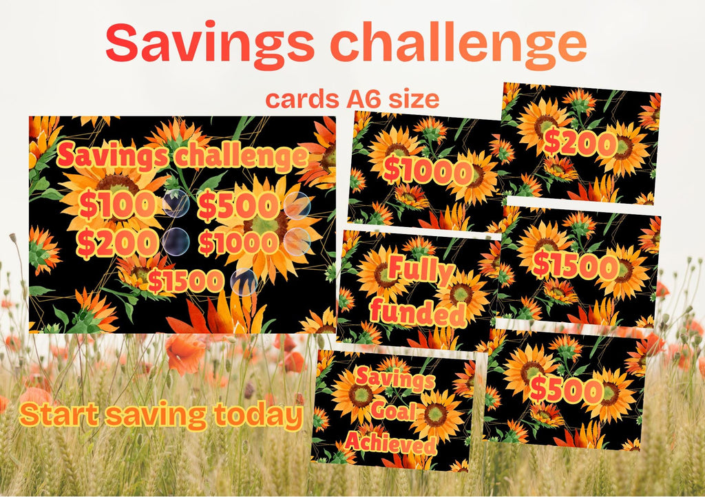 flower savings card | save 100 - 1500 A6 size | Buffer cards | Fully Funded
