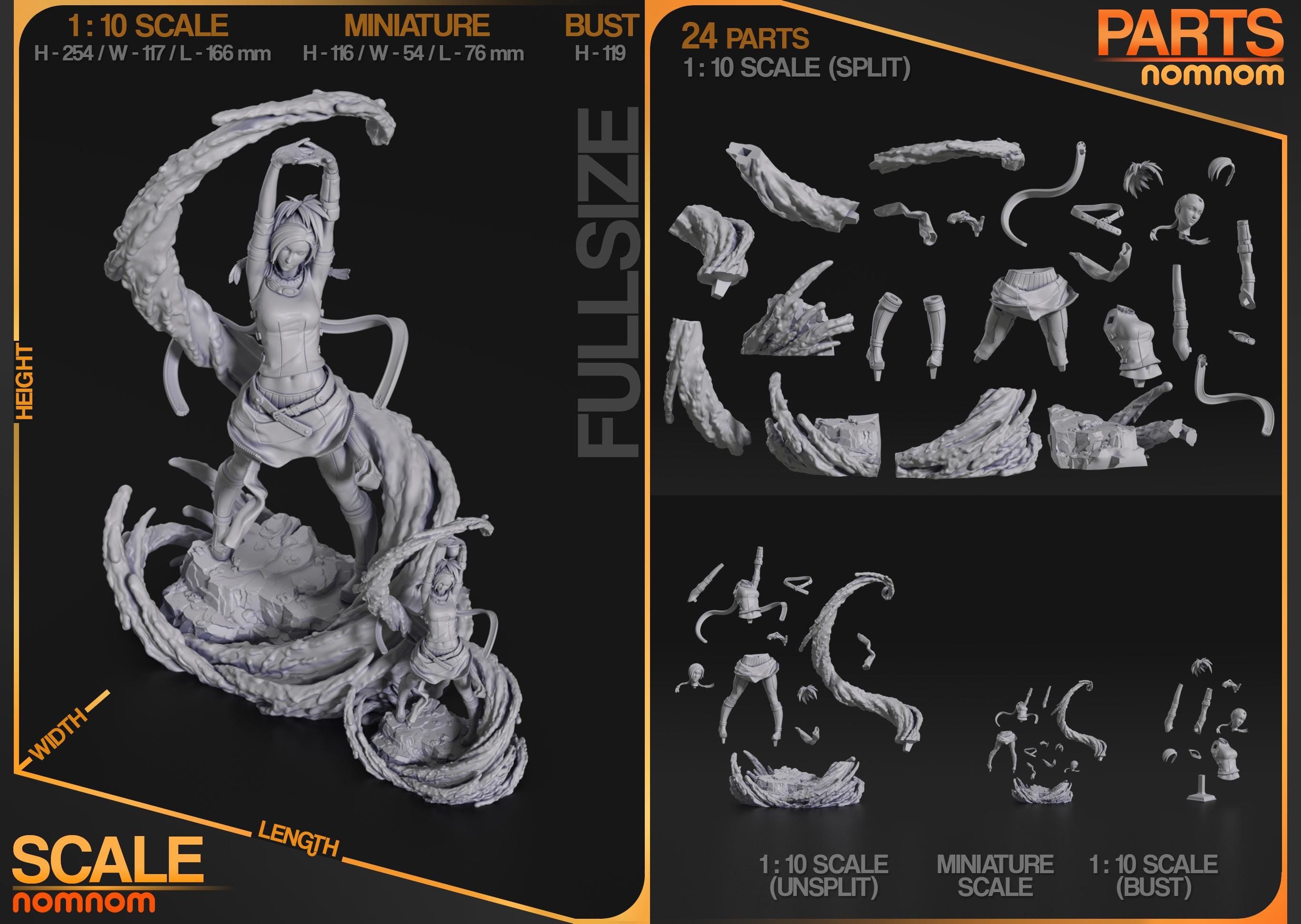 Treasure Hunter Fantasy Girl Statue | Unpainted Resin Collectible | Adventure Garage Kit | DIY Hobby Model