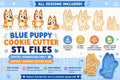 Blue Puppy Cookie Cutter STL Files | Heeler Cookie Imprint Stamp Bundle (Digital Download)