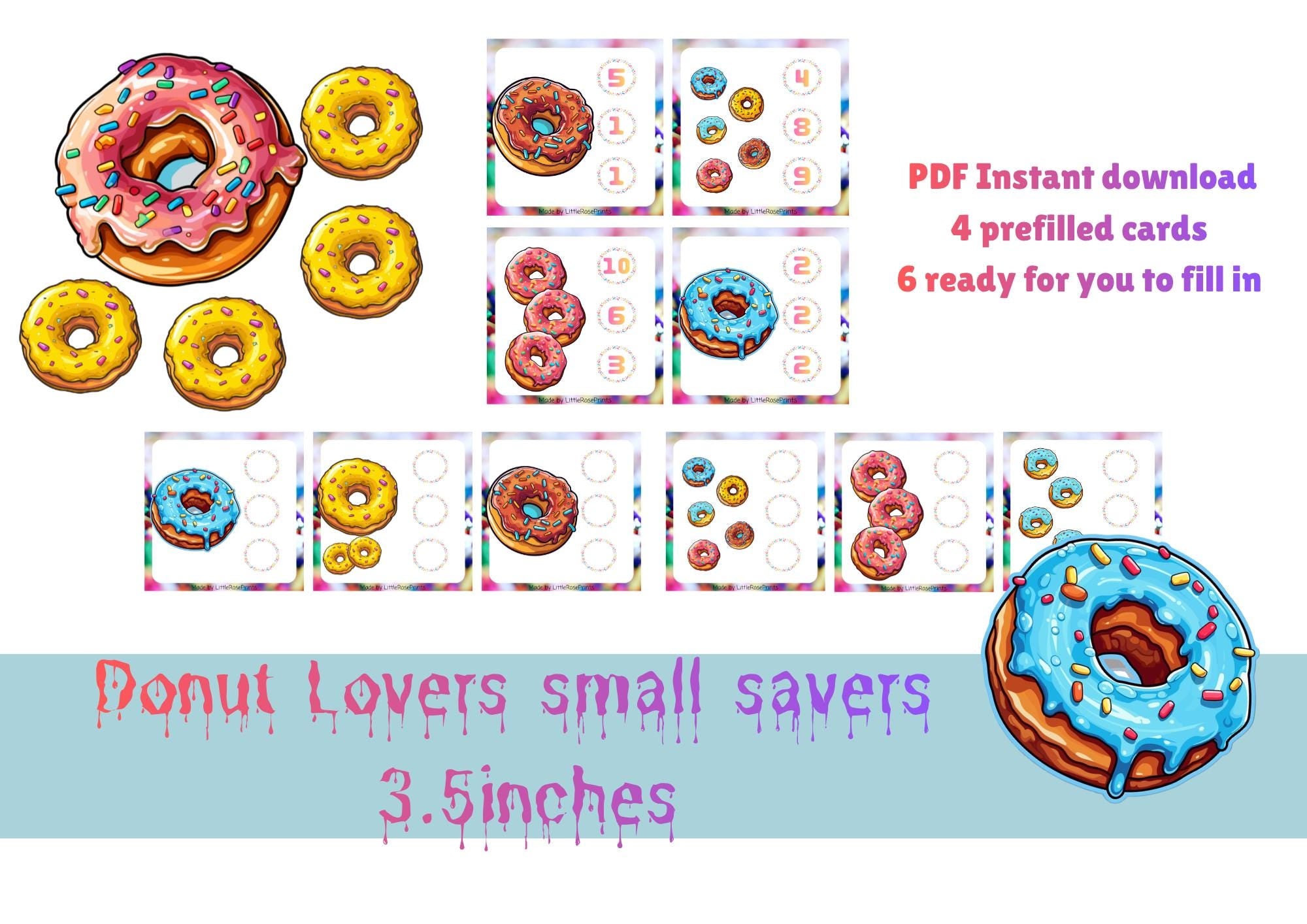 Donut Lovers - Cash saving challenges - Kawaii donuts - small income - start saving today