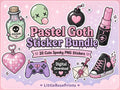 20 Pastel Goth PNG Stickers, Cute Creepy Y2K Clipart Bundle, Kawaii Emo Digital Download for Journals and Scrapbooking
