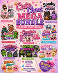 Mega Bundle 93 Cute PNG Stickers: Kawaii Clipart with 9 Themed Packs