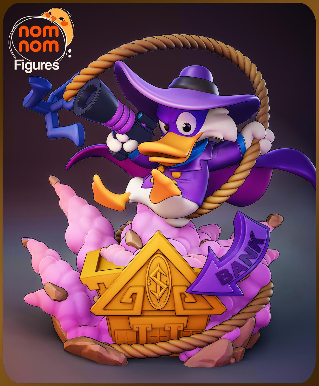 Masked Duck Vigilante Figurine | Unpainted Resin Garage Kit | Cute Fantasy Hero Collectible