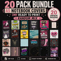 A5 Notebook Cover Bundle | 20 Unique 3MF Designs | Ready to Print | Random Mix Front & Matching Back Covers
