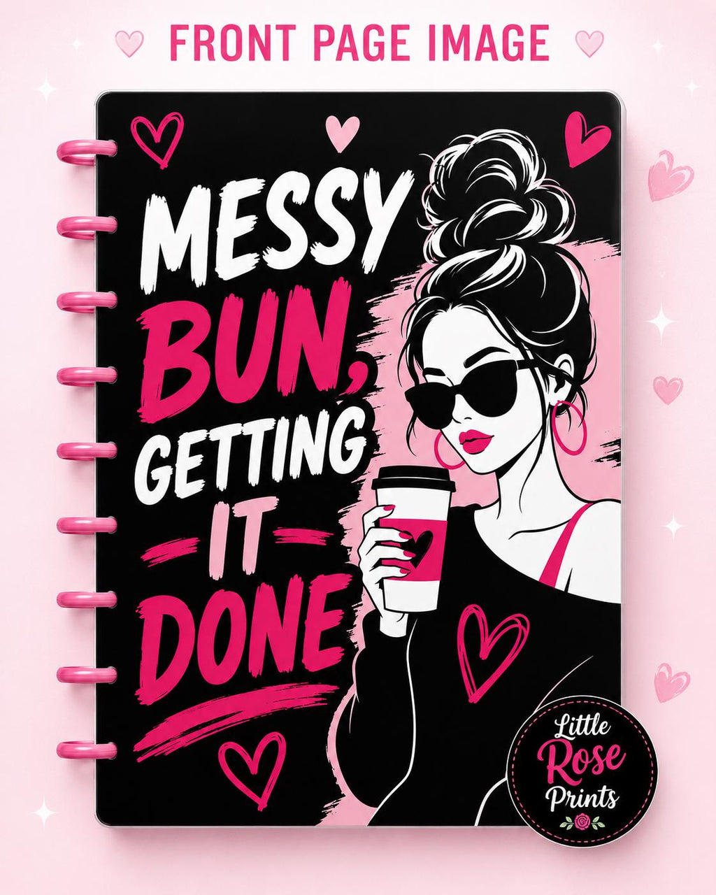 Messy Bun A5 Discbound Notebook Cover 3MF Files | Getting It Done Notebook | 3D Printable Planner Cover | Digital Download