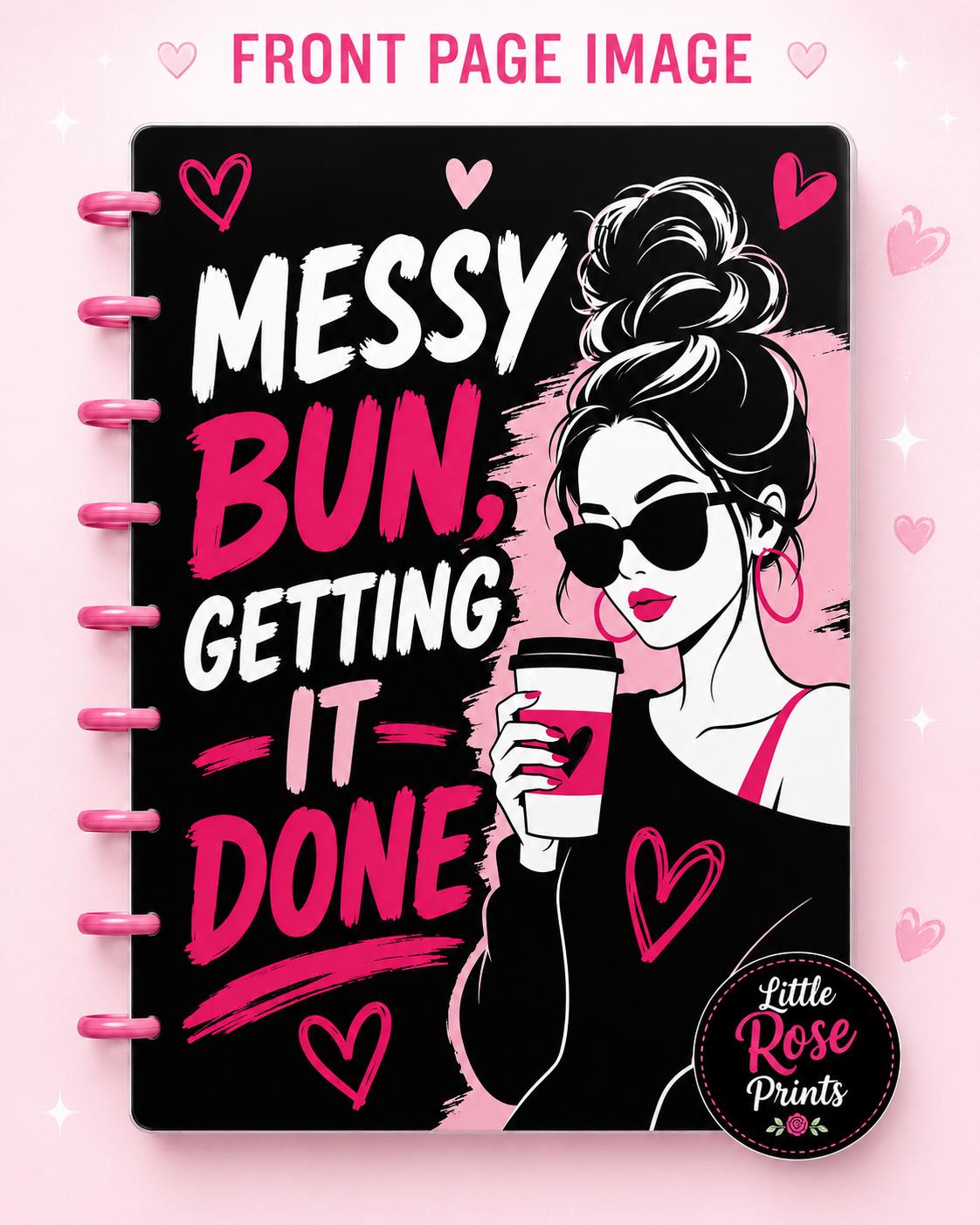 Messy Bun A5 Discbound Notebook Cover 3MF Files | Getting It Done Notebook | 3D Printable Planner Cover | Digital Download