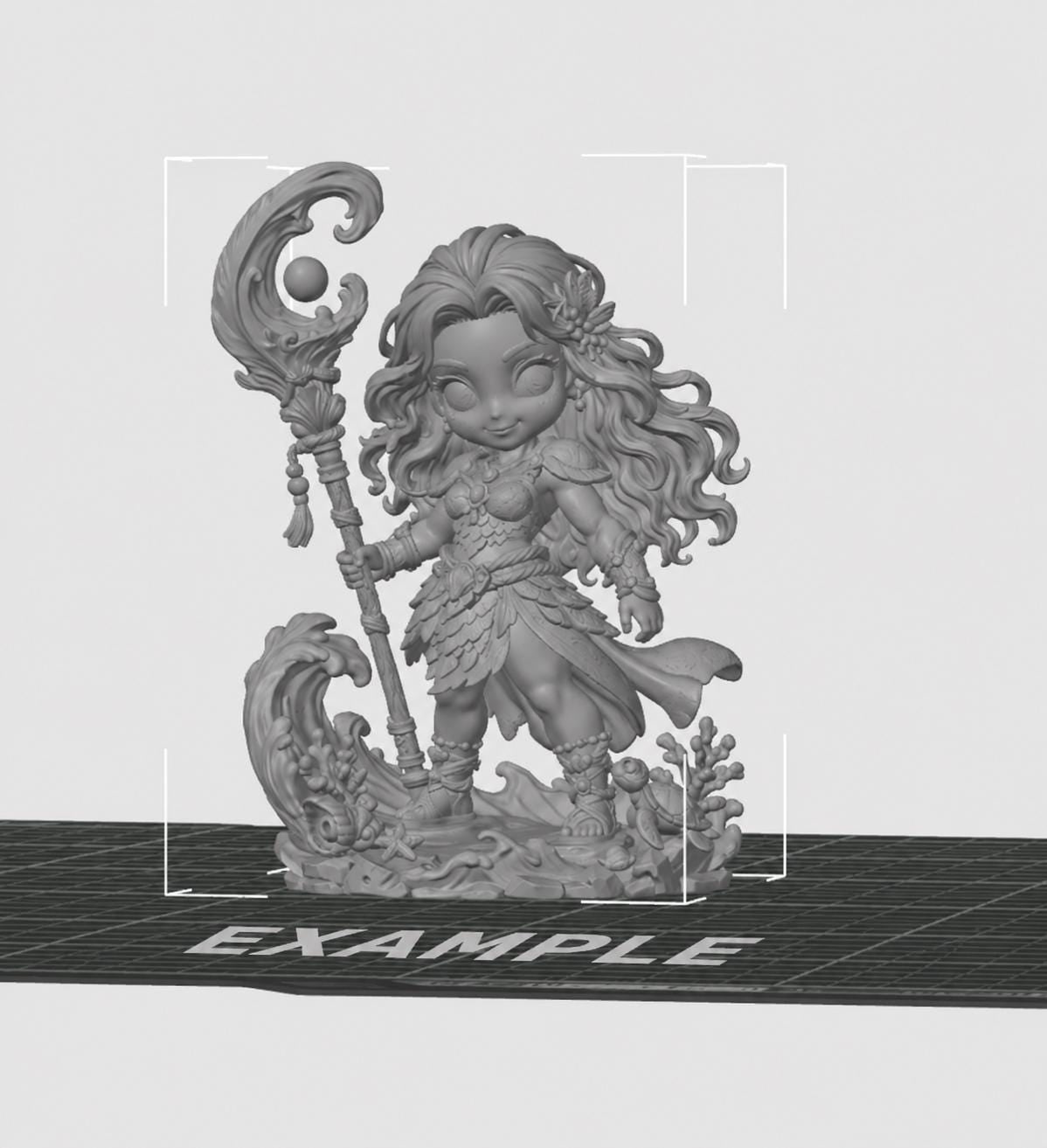 Ocean Warrior STL Bundle: 6 Fantasy Miniatures, 50mm and 100mm Digital Files