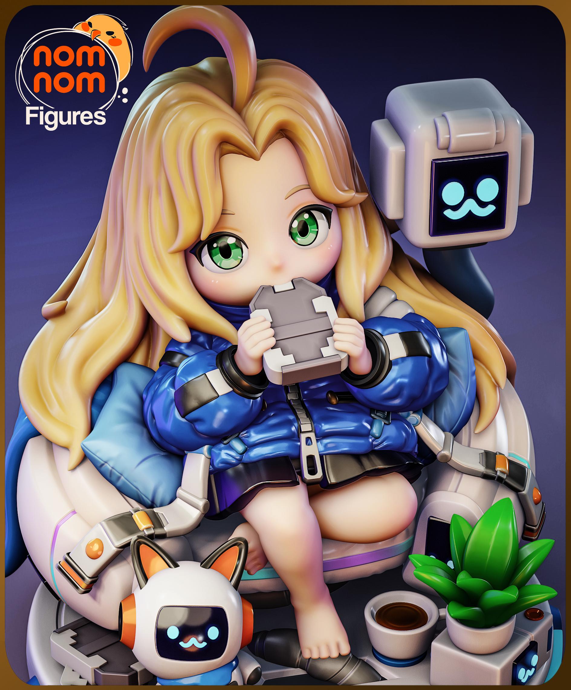 Chibi Sci-Fi Girl Figurine | Unpainted Resin Garage Kit | 3D Printed Collectible | DIY Painting Model