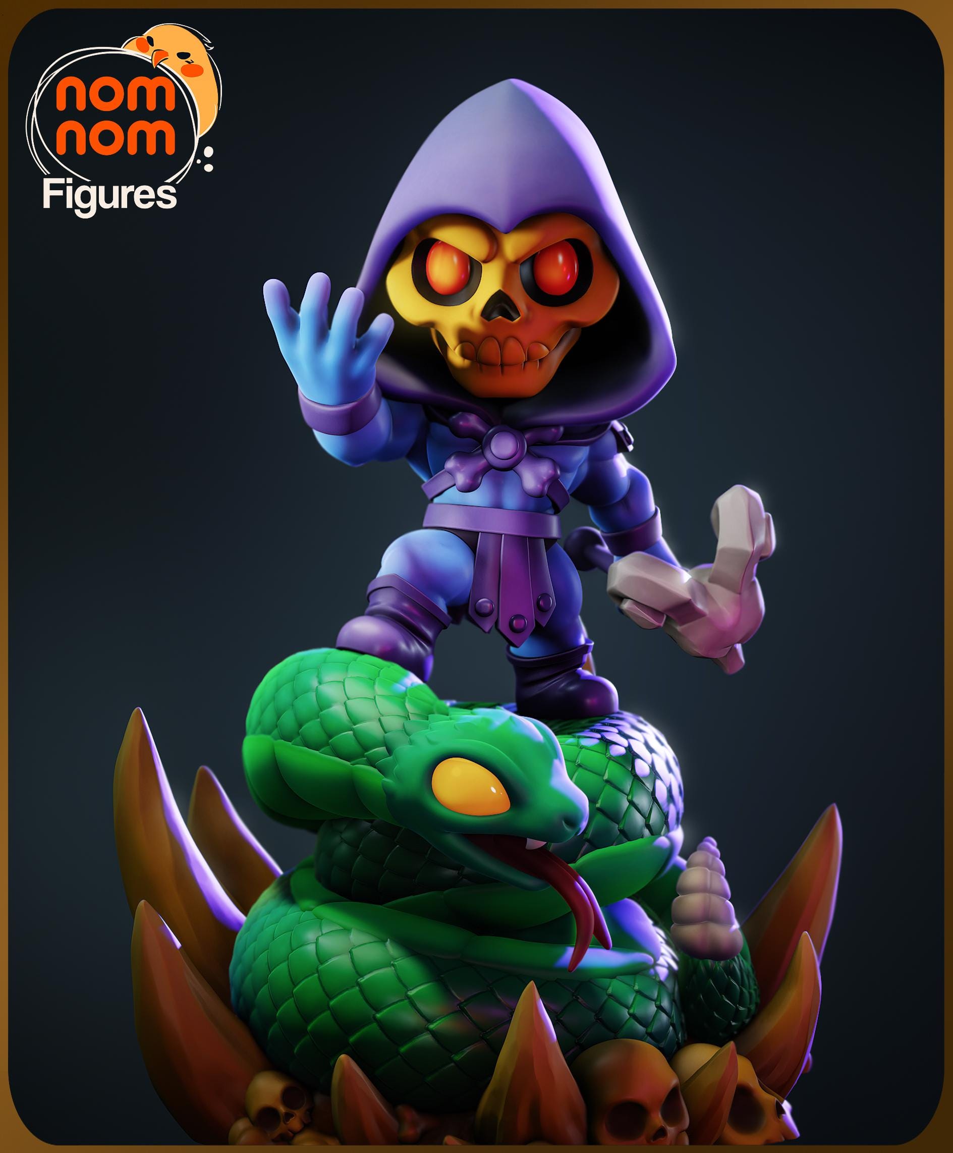 Chibi Skull Villain Figurine | Unpainted Resin Figure | Dark Fantasy Garage Kit | DIY Paintable Model