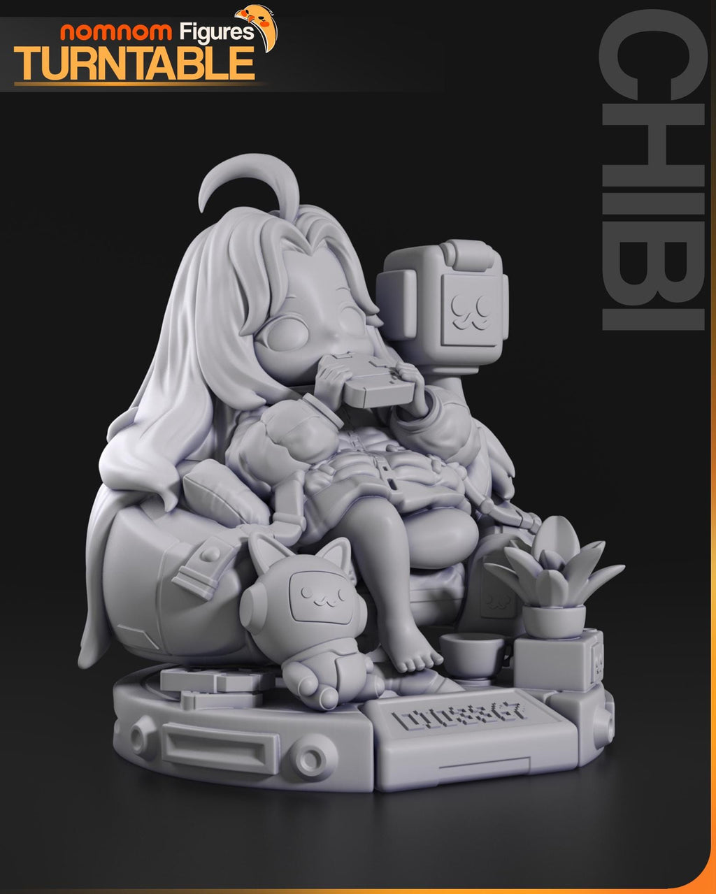 Chibi Sci-Fi Girl Figurine | Unpainted Resin Garage Kit | 3D Printed Collectible | DIY Painting Model