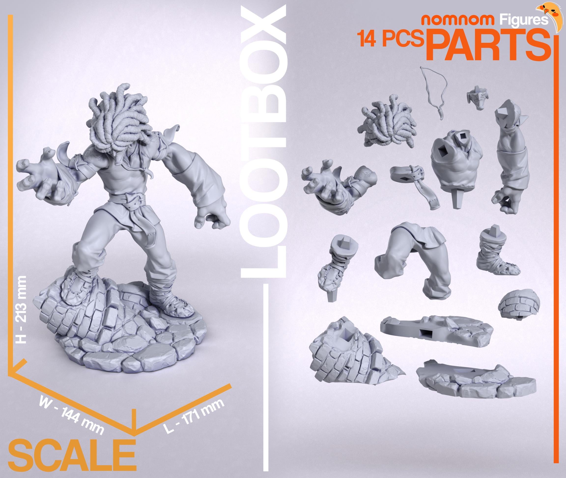 Crimson Beast Warrior Statue | Unpainted Resin Collectible | Dark Fantasy Garage Kit | Hobby Model
