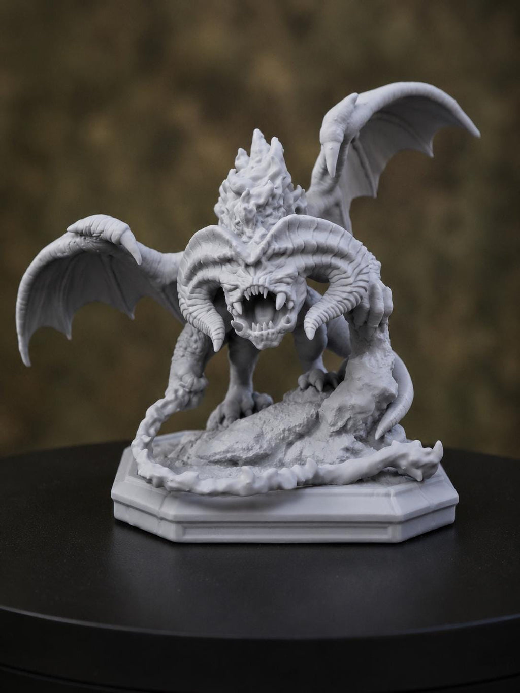 Fire Demon Mini Figurine | Unpainted Resin Garage Kit | Fantasy Monster Model | Paint Your Own Figure
