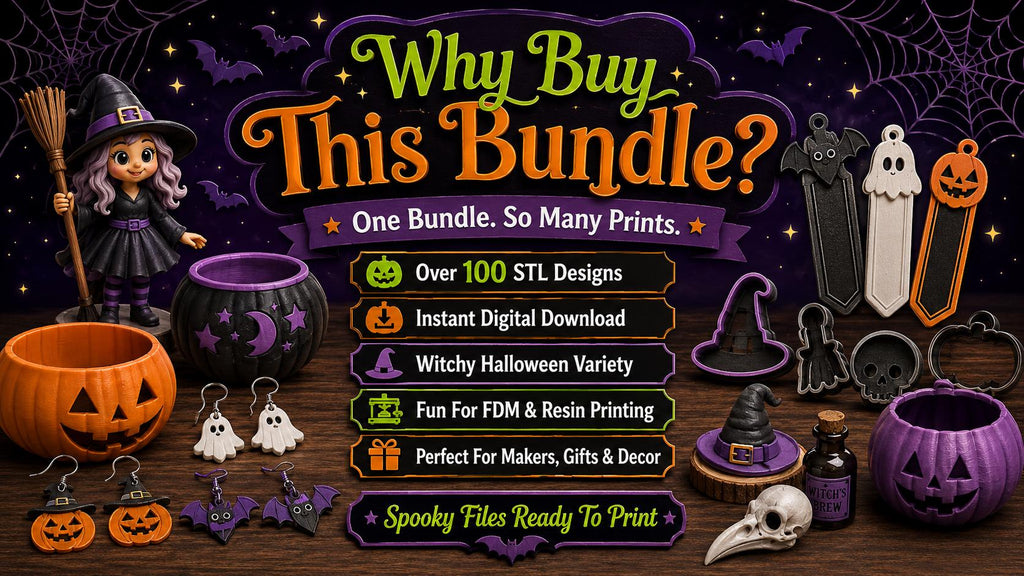 Witchy Halloween STL Bundle, 100+ 3D Print Files (Instant Download)