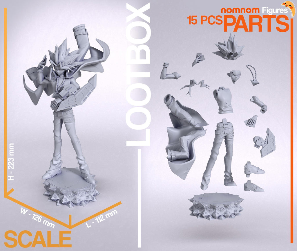 Chibi Card Duelist Figurine | Unpainted Resin Figure | Fantasy Gamer Character | Garage Kit Model