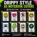 Drippy A5 Notebook Cover Bundle 3MF | 8 Designs, Front - Back Covers, Rings & Caps | 3D Printable Digital Download