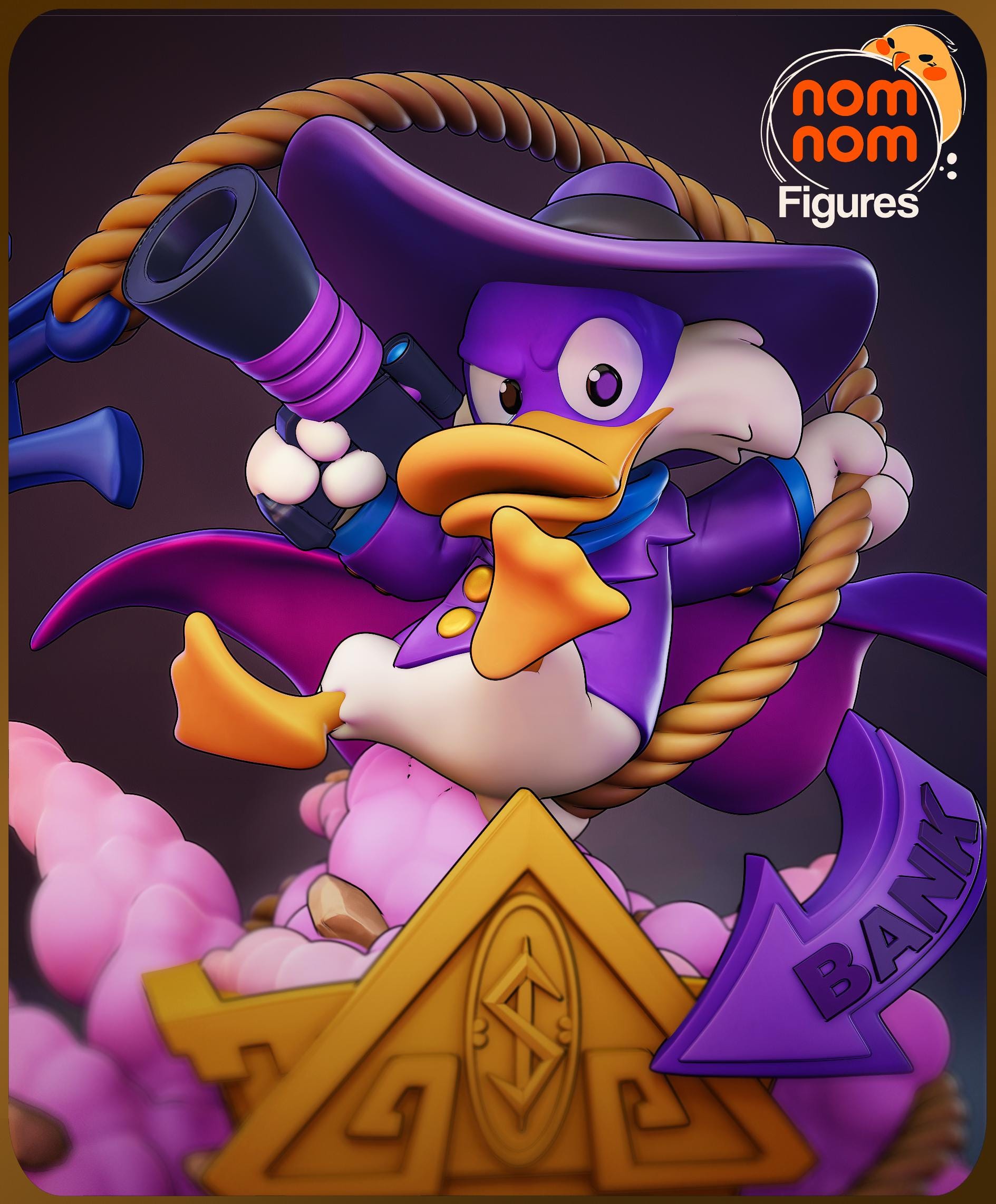 Masked Duck Vigilante Figurine | Unpainted Resin Garage Kit | Cute Fantasy Hero Collectible