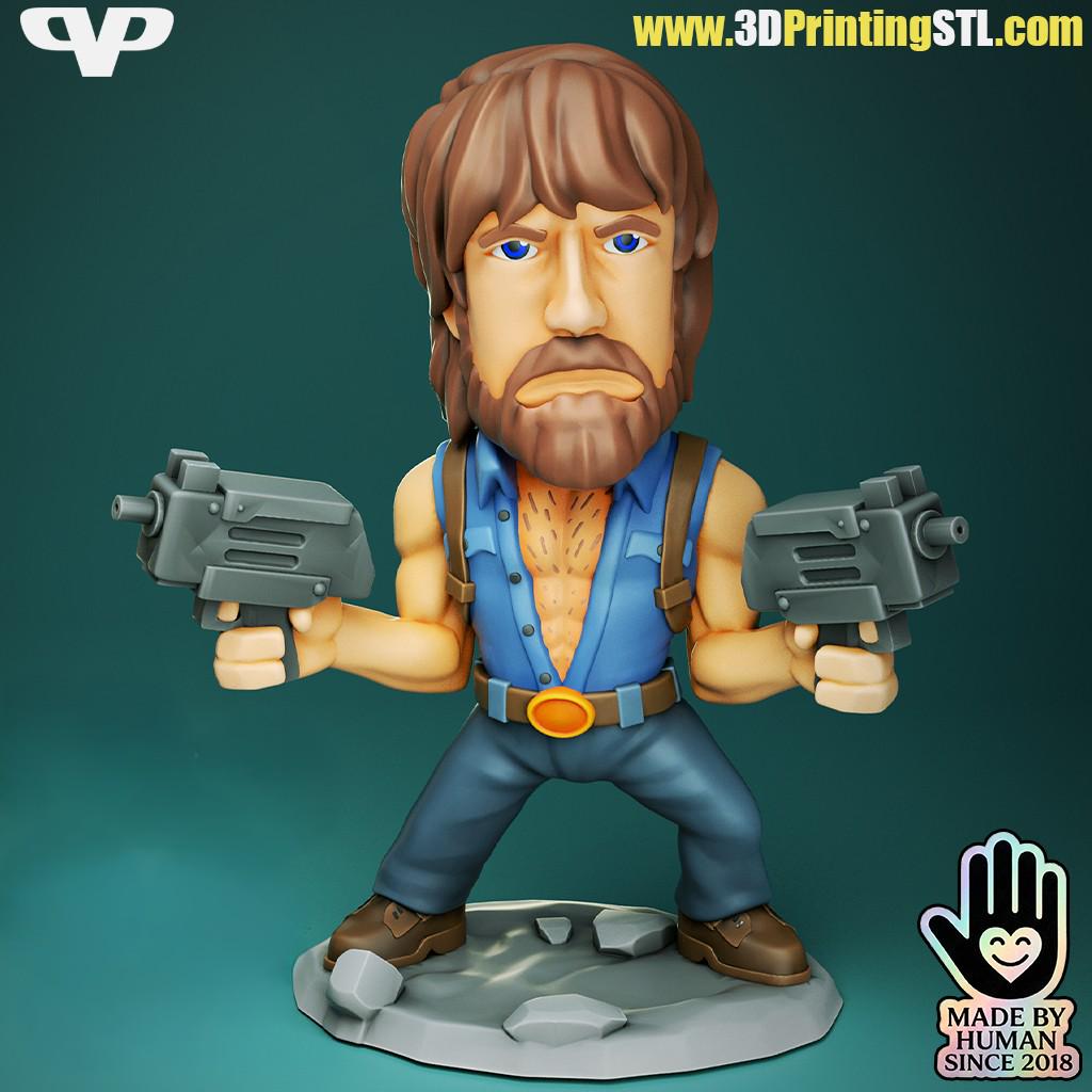 Chibi Chuck Norris - Fanart -unpainted- garage kit