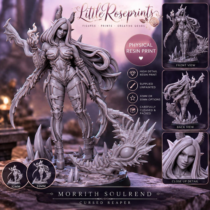 Cursed Reaper Fantasy Garage Kit | Unpainted 75mm Figurine or 32mm Miniature | Resin Model Kit | DIY Collector Figure