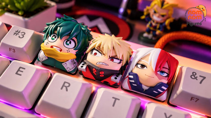 Chibi Hero Resin Keycaps | Anime Style Mechanical Keyboard Accessories (3D Printed)
